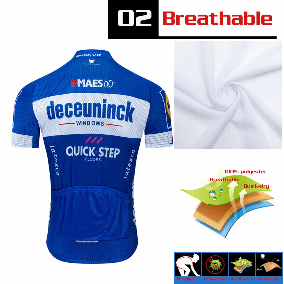 2020 Modrá cyklistického tímu Oblečenie Rýchle Suché Mens Cyklistické Nosenie v Lete Quick Step Pro Cyklistické Dresy 9D Gél Pad Cyklistické Šortky Nastaviť
