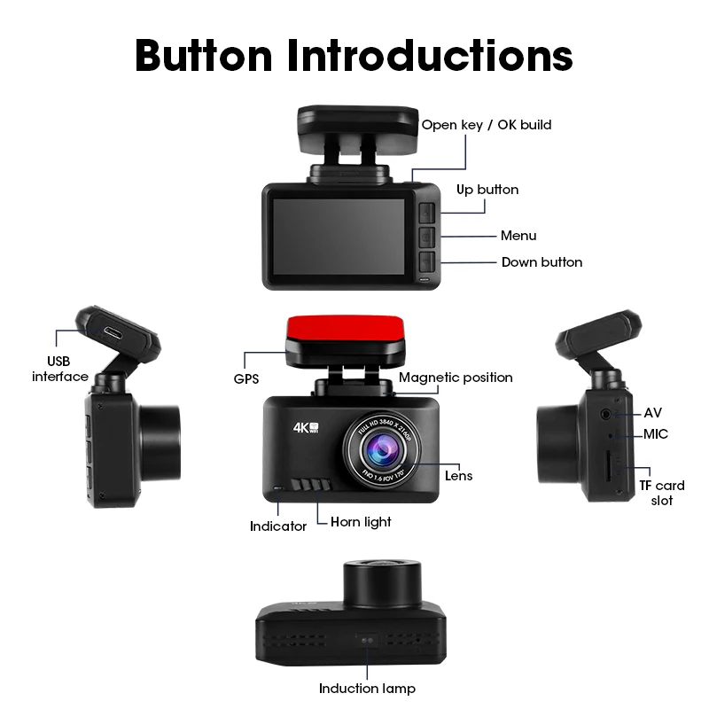 2020 Nové Dash Fotoaparát Sony 4K IMX 335 Gesto Foto WiFi Auto Fotoaparát Dashcam 3840*2160P 30FPS Ultra HD videorekordér DVR GPS Cam