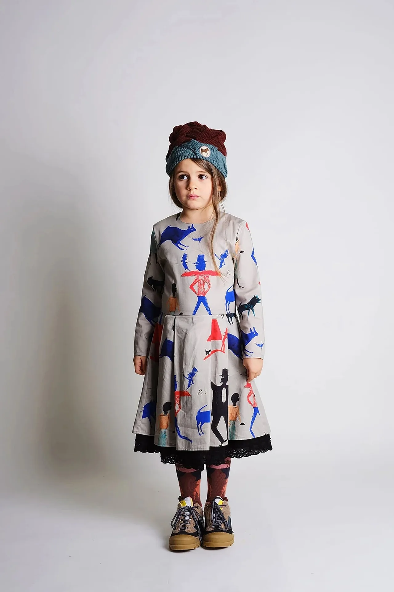 2020 Nové Jeseň Zima W a R Značky Deti Šaty pre Dievčatá Roztomilý Tlač Dlhý Rukáv Šaty Dieťa Dieťa Bavlna Módne Oblečenie Outwear