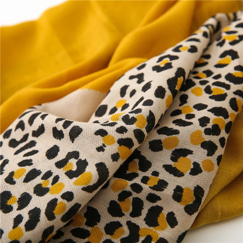 2020 Nové Módne Letné Ženy bavlnená Šatka Leopard tlač Pláži Hidžáb Šály a Zábaly Žena Foulard Echarpe Dizajnér Šatka na krk
