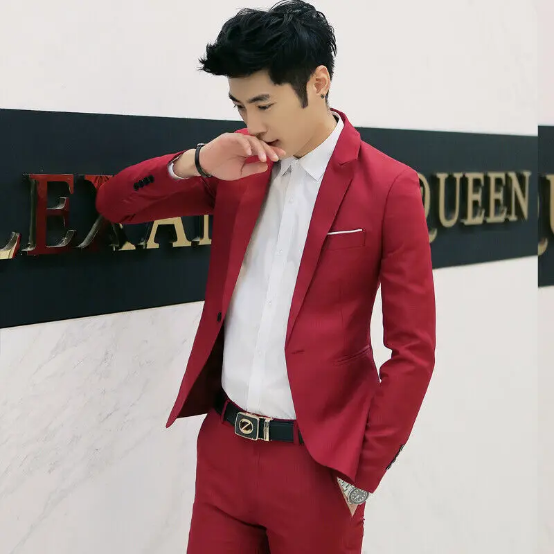 2020 Nový kórejský Mužov Sako Bežné Slim Fit Office Suit Jeseň Zimná Bunda, Kabát Formálne Masculina Sako pánske Podnikania