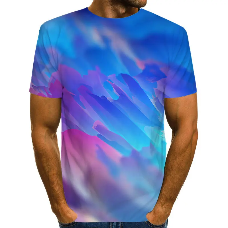 2020 pánske T-Shirts 3D Vytlačené v Pohode Farebné Cloud Tričko Krátky Rukáv Dizajn Zábavné Bežné Topy Tees Mužské tričko 6xl