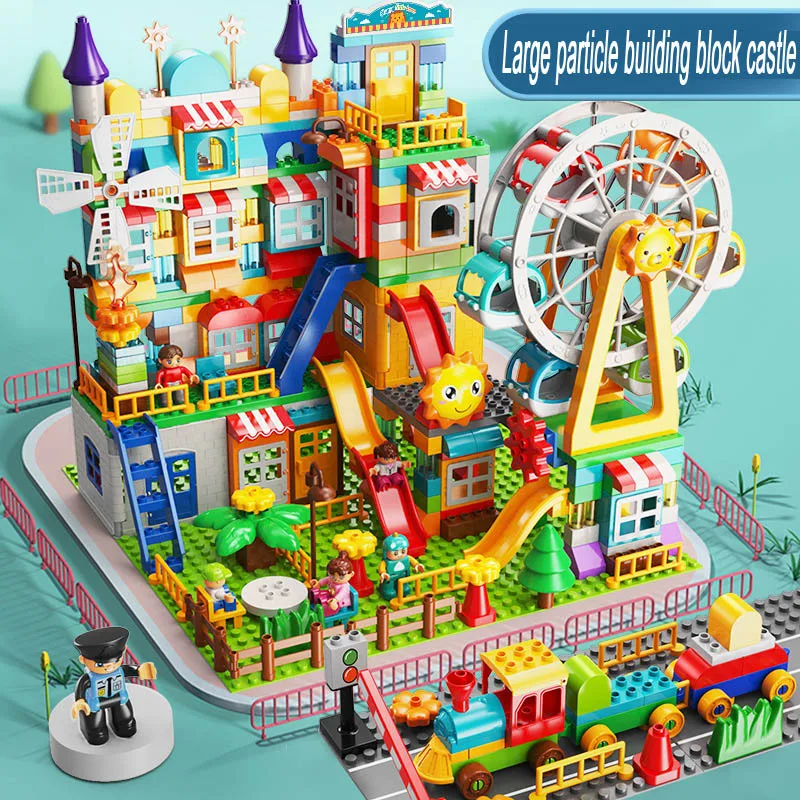 2020 Stavebné Bloky, Hračky Pre Deti Závod Spustiť Zasuňte Bloky Kompatibilné logoINGlys Duploed zábavný park Big Častíc Blok