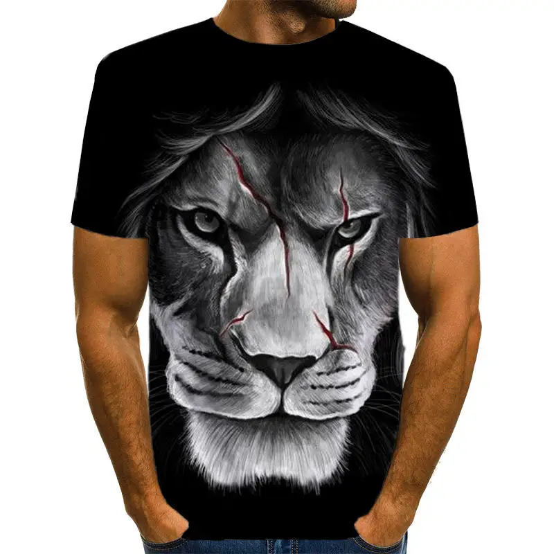 2020 Zvierat pánske T-shirt krátkym rukávom 3D Tričko bežné nosenie lev 3D print T shirt hip-hop tee topy Európskej veľkosť XXS-6XL