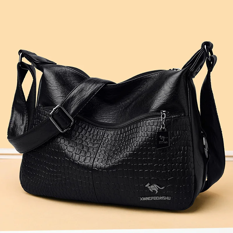 2021 Alligator Mäkké Kožené Luxusné kabelky Ženy tašky Dizajnér Multi-vrecko Crossbody Tašky cez Rameno Pre Ženy Sac Hlavný