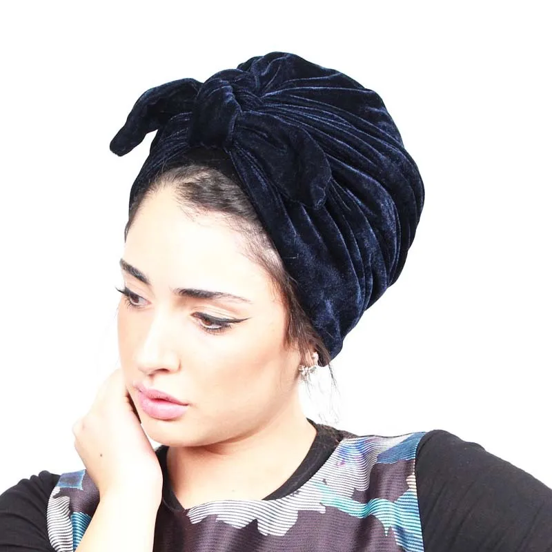 2021 Hot Ženy Bowknot Hidžáb Velvet Spp Chemoterapii Klobúk hlavový most Moslimských Turban Bandanas pre Svadobné Party Doplnky do Vlasov Mujer