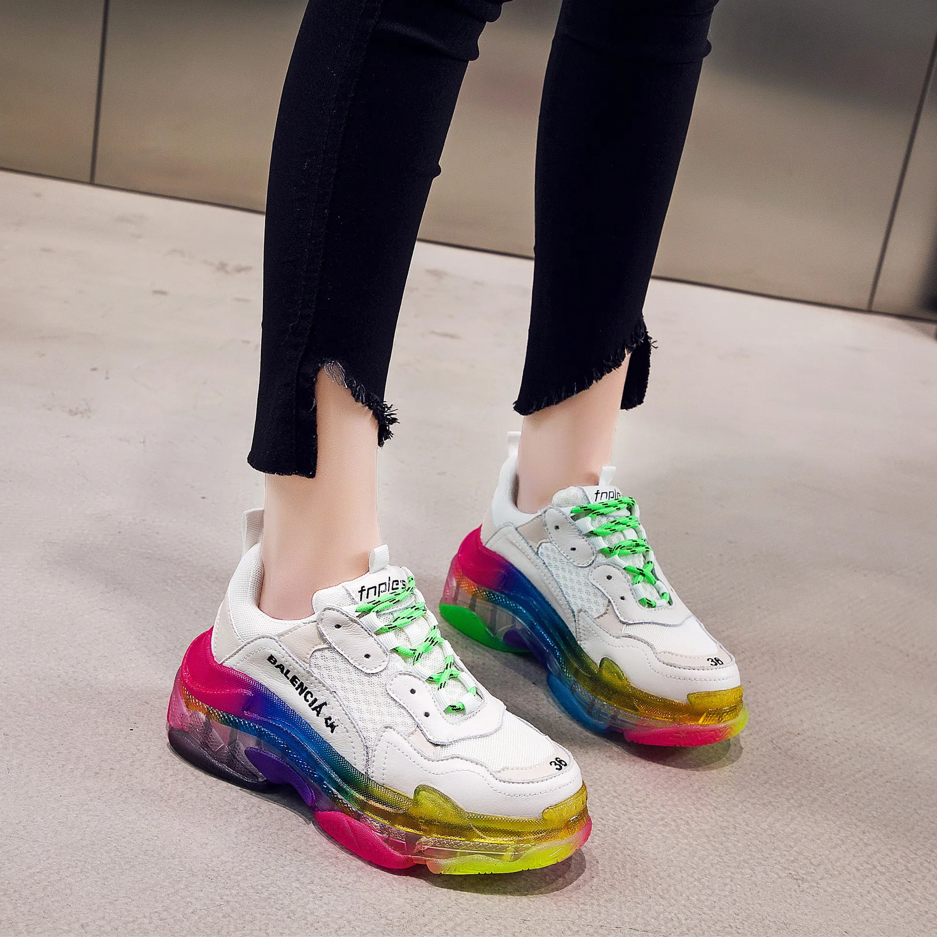 2021 nové super fire topánky retro farby zodpovedajúce Paríž staré topánky mužov a ženy, športová obuv hrubé-soled zvýšené dámske topánky