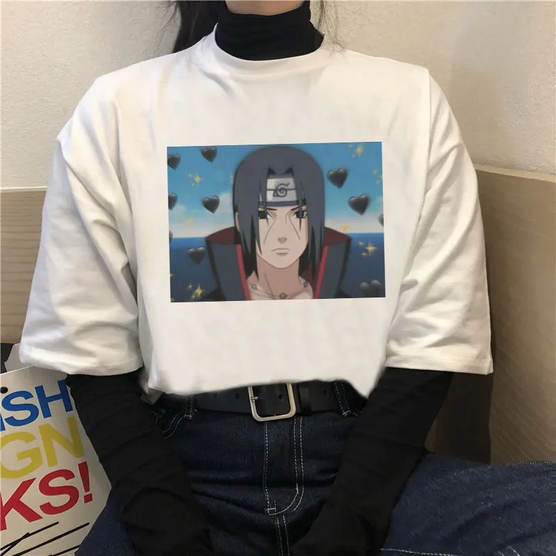 2021 Nové Tričko Naruto Harajuku Japonskom Anime Uchiha Itachi Tlač Ženy T-shirt Streetwear Módy Bežné Tričko Topy Tees Žena