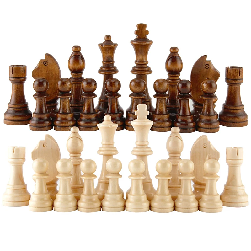 2021 Nový Príchod Drevené Šachové Figúrky Hot Predaj 55-91mm Výška Zábava Hry 32pc/set
