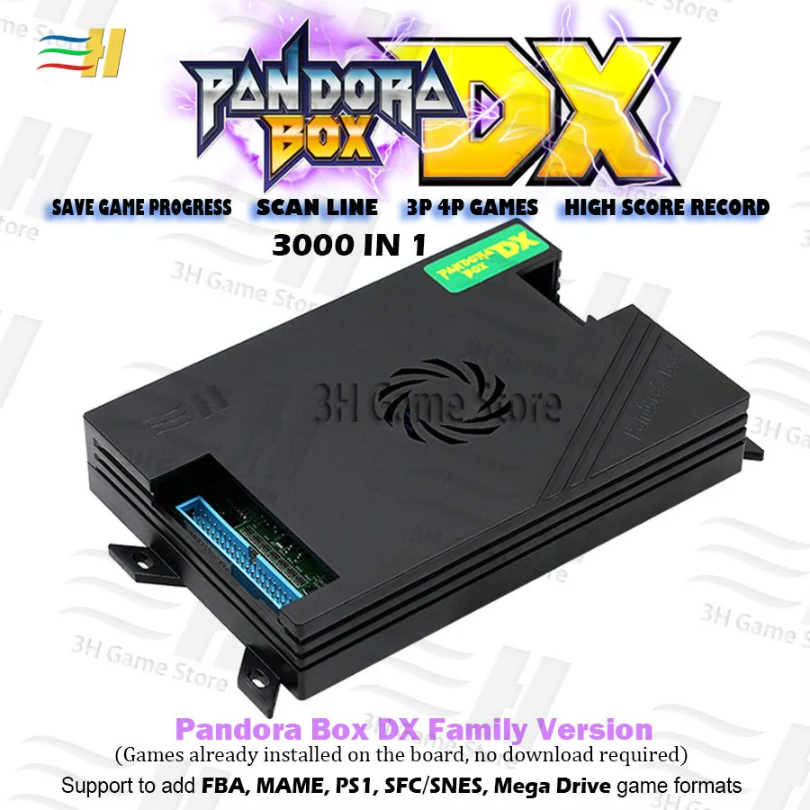2021 Pandora Poľa DX 3000 v 1 rodine verziu Môžete Uložiť hru pokrok Vysoké skóre záznam mať 3P 4P 3D hra tekken mortal kombat