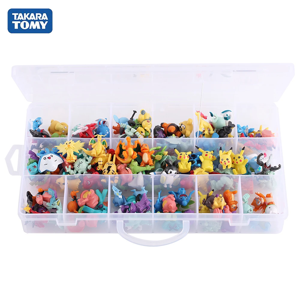 24-144pcs Pokemones Akcie Obrázok hračky Mini Údaje Model Hračka Pikachued Anime Deti Bábika Narodeninám 2-4cm