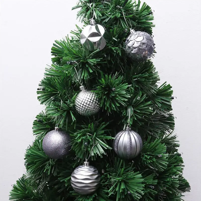 24 Ks 6 CM Vianočné Gule PVC Visí Vyrezávaný Ornament Visí Prívesok Vianočný Strom Decor Office Home Shop