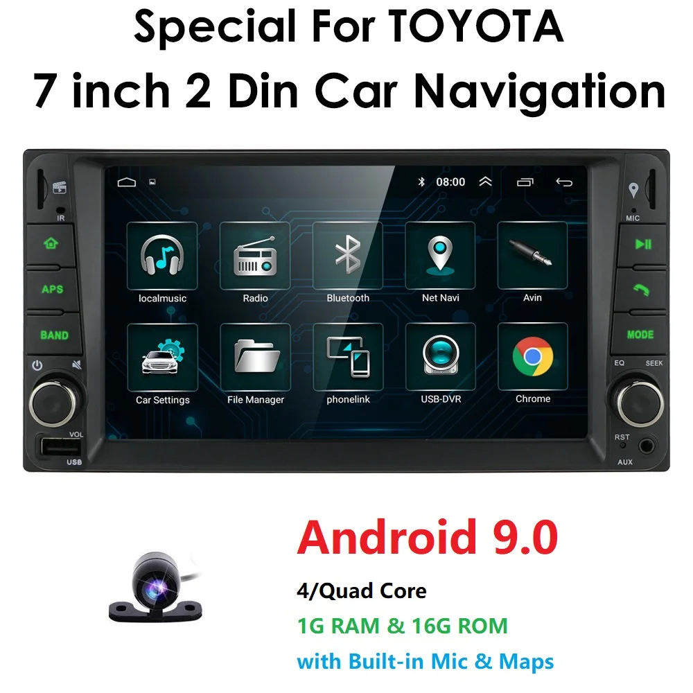 2DIN Android Auto Rádio Multimediálny Prehrávač GPS NAV Pre Toyota RAV4 Alphard Hilux Vios ECHO Landcruiser PRADO Camry USB, BT, RDS SWC