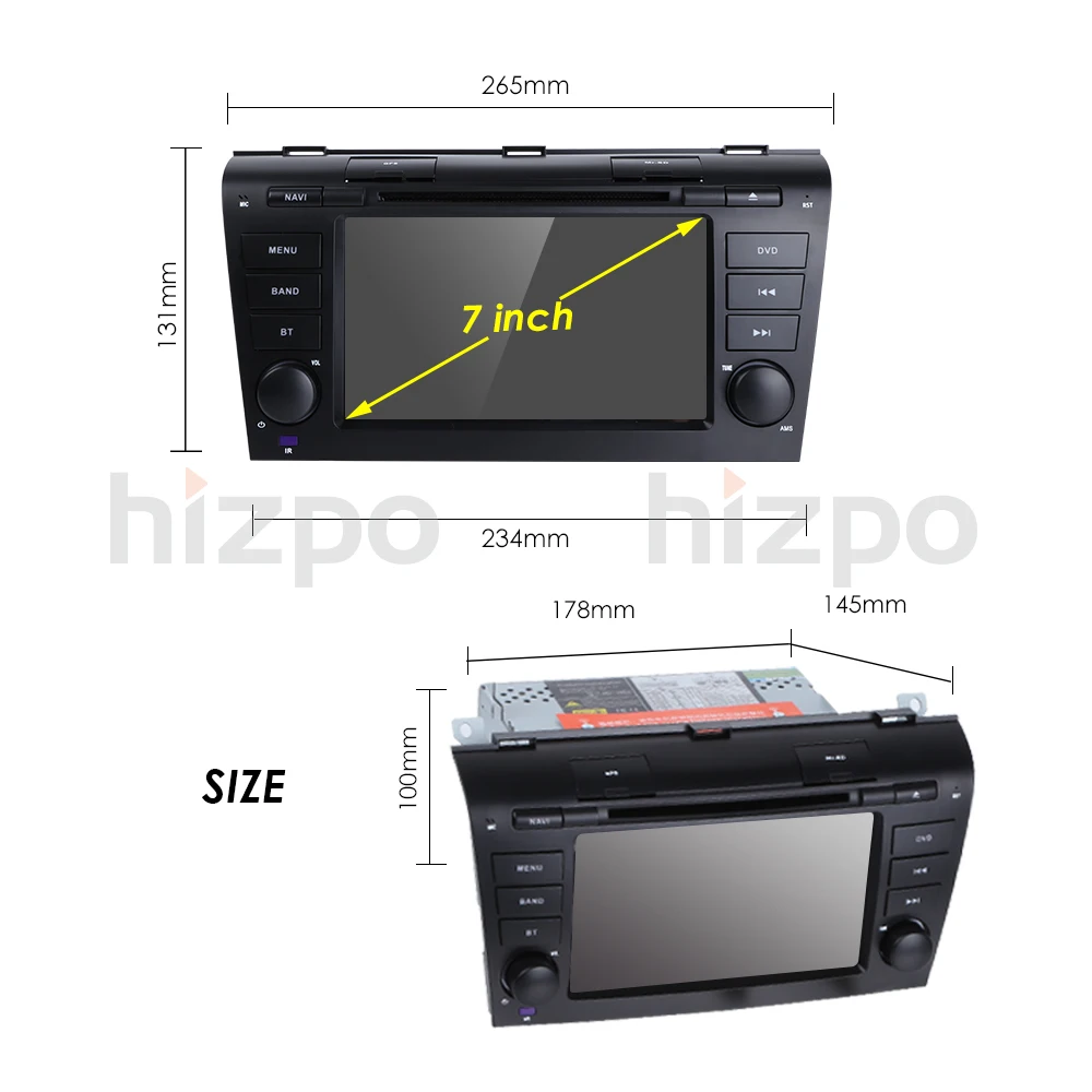 2G + 16 G Android 10 autorádia Pre Mazda 3 2004-2009 maxx axel Wifi Auto Stereo auto dvd, gps Navigácie stereo Prehrávač Multimediálnych súborov