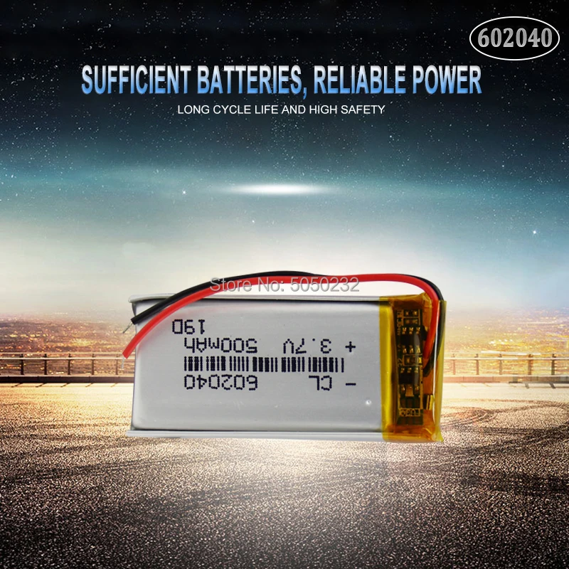 2pc 500mAH 3.7 V 602040 polymer lithium ion / Li-ion Nabíjateľná batéria Pre GPS Hlasový Záznamník Záložné Napájanie PC Smart Hodinky