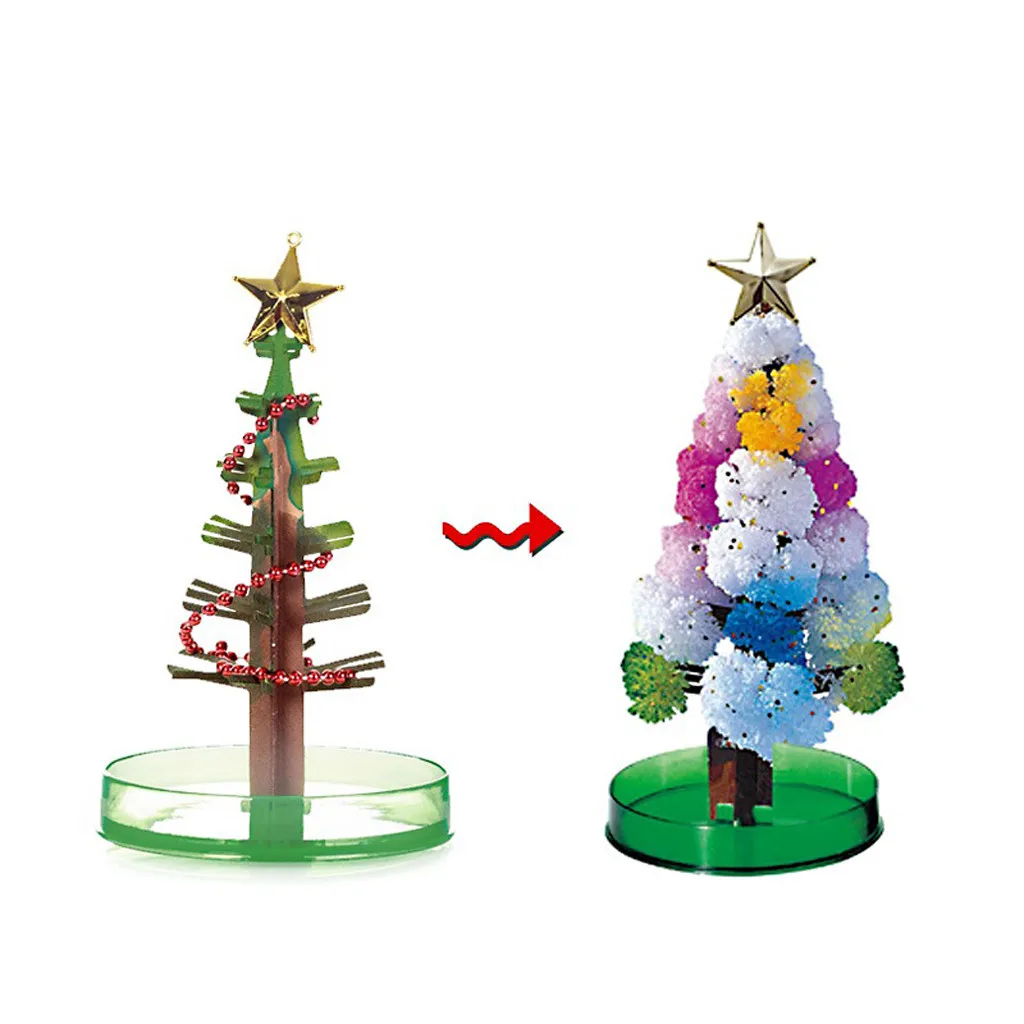 2PC Magic Kvitnutia Vianočný Strom Rastie Kvitne Magic Tree Crystal Mini Vianočný Strom Dekorácie Deti Hračka Vianočný Darček