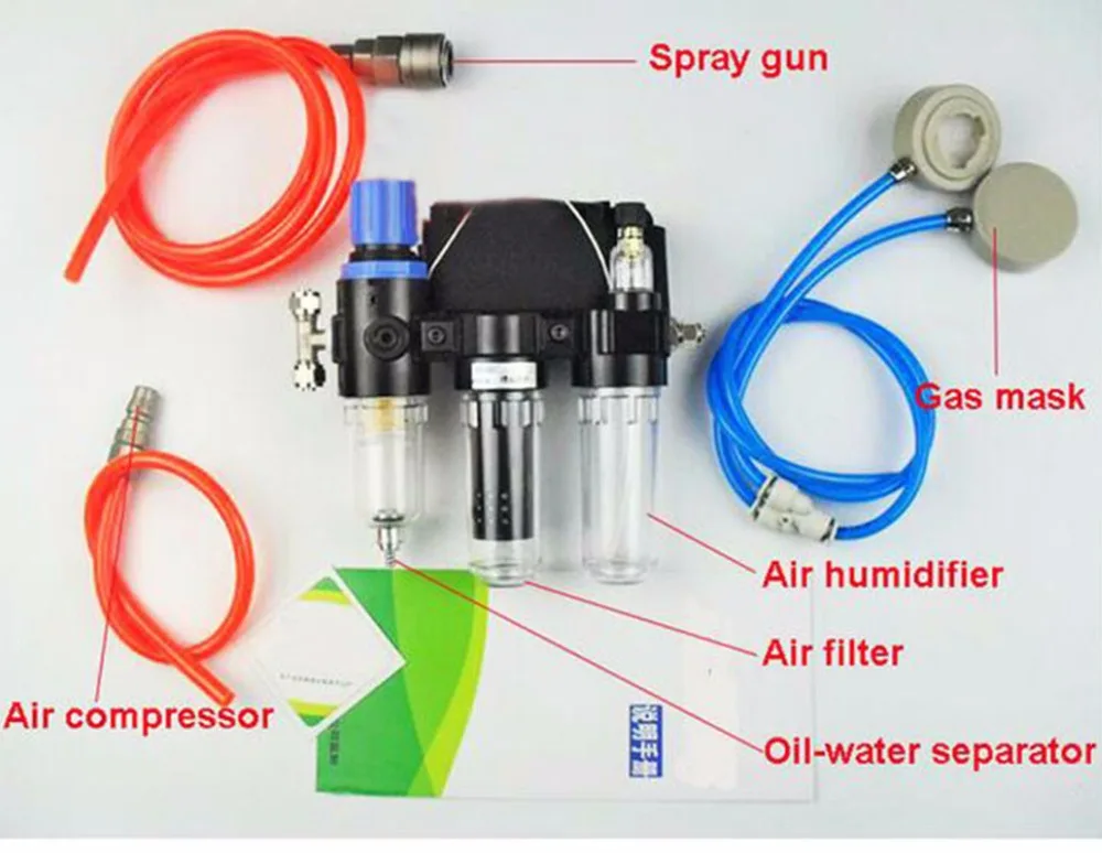3 v 1, Funkcie privádzaného Vzduchu Fed Respirátor Systém 6200 Polovicu Tváre Respirátor Plynová Maska, vzduchový Filter olej-voda oddeľovač