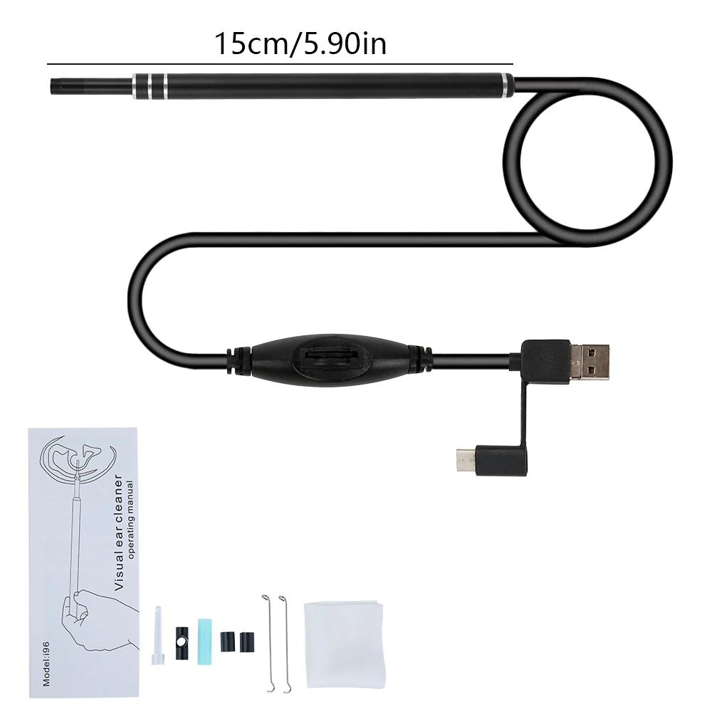 3 V 1 Ucho Čistenie Endoskopu Fotoaparát 6 LED 5,5 mm HD USB Otoscope Endoskopu Visual Ucho Lyžice Micro Inšpekcie Fotoaparát Endoskopu