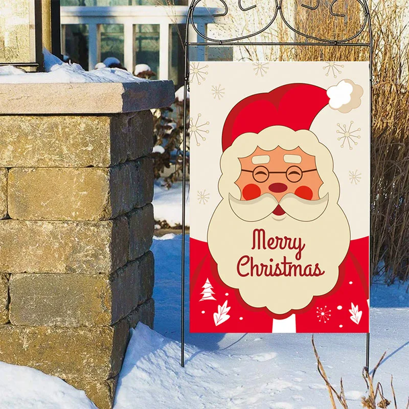 30*45 cm Vianoce Záhrada Vlajka Snehuliak Santa Claus jednostranný Tlač Vonkajší Dekor Vlajky Na Nový Rok Xmas Party Domov Ornament