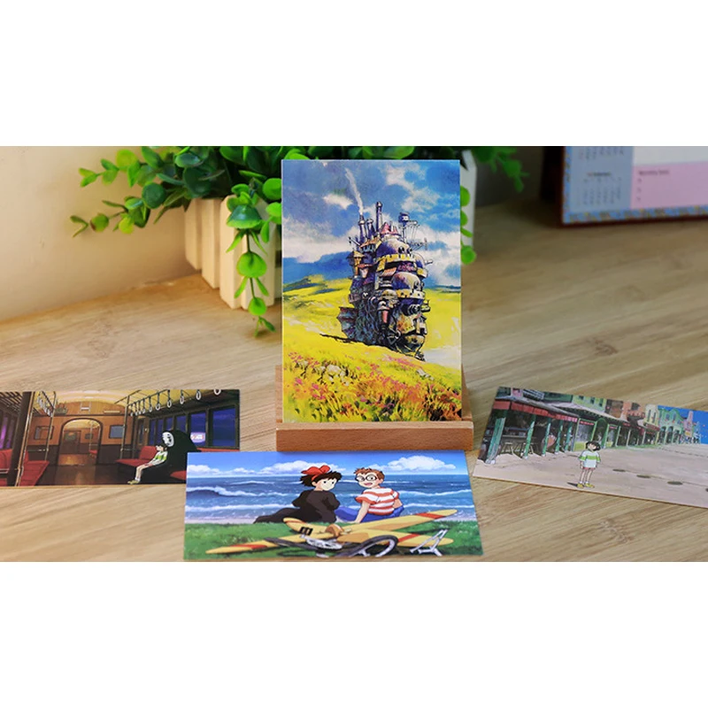 30 listov/pack Roztomilý Hayao Miyazaki olejomaľba Pohľadnicu Kawaii Cartoon Papier, Pozdrav, Želanie Obálky Karty kancelárske potreby Dodávky