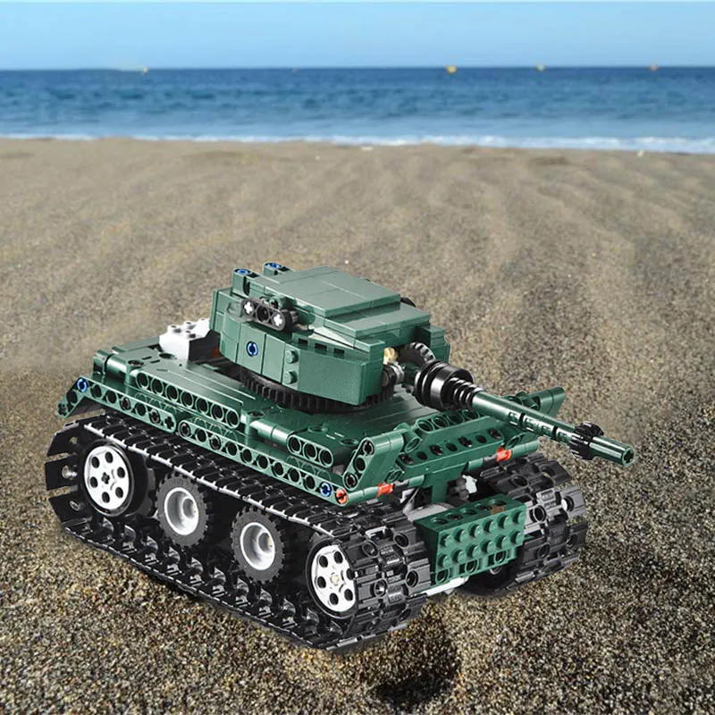 313PCS Stavebné Bloky pre RC autá Vojenské Tiger 1 Nádrže tehly Technic série WW2 Svete Vozidla hračky pre dieťa darček k narodeninám
