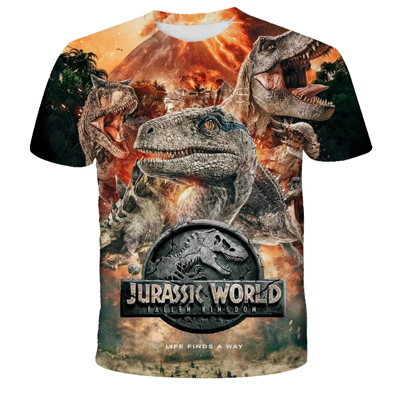 3D Baby Chlapci Oblečenie Jurský Park T shirt Deti Zábavné Dinosaura Vytlačené Dino Tričko Cartoon Batoľa Deti Príležitostné Letné Topy