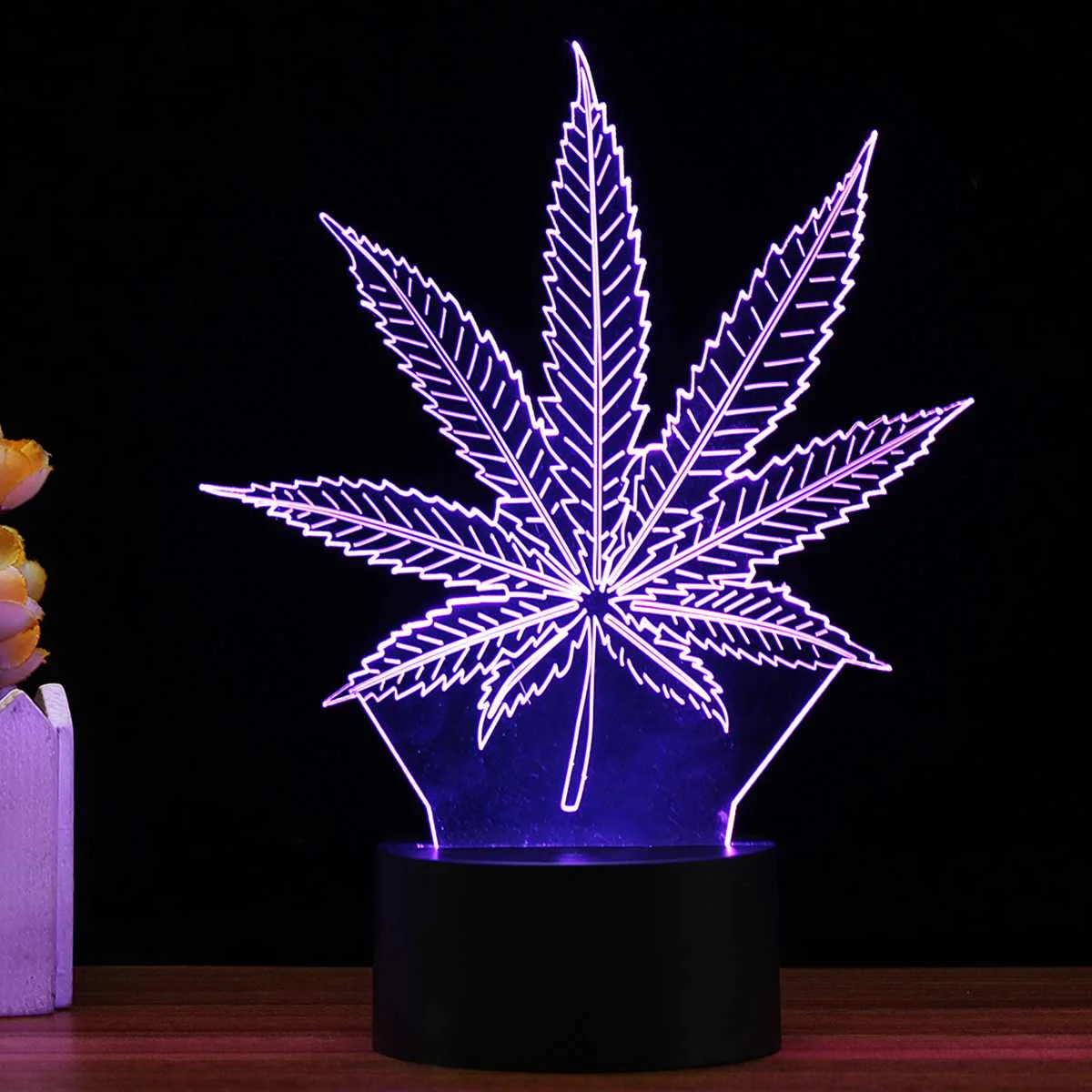 3D LED Javorový List Nočné Svetlo 16 Farieb Premenlivé Noc Lampa 3D Ilúziu LED Tabuľka Stolná Lampa Spálňa Decor Stolné Lampy Darček