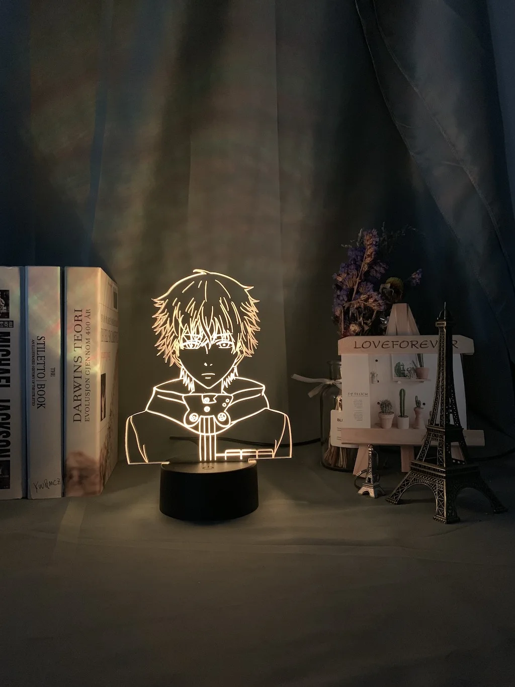 3d Led Nočné Svetlo Tokio Vlkolak Ken Kaneki Tvár Nočného pre Čítanie Izba Dekor Svetlo Anime Darček na Narodeniny stolná Lampa Usb