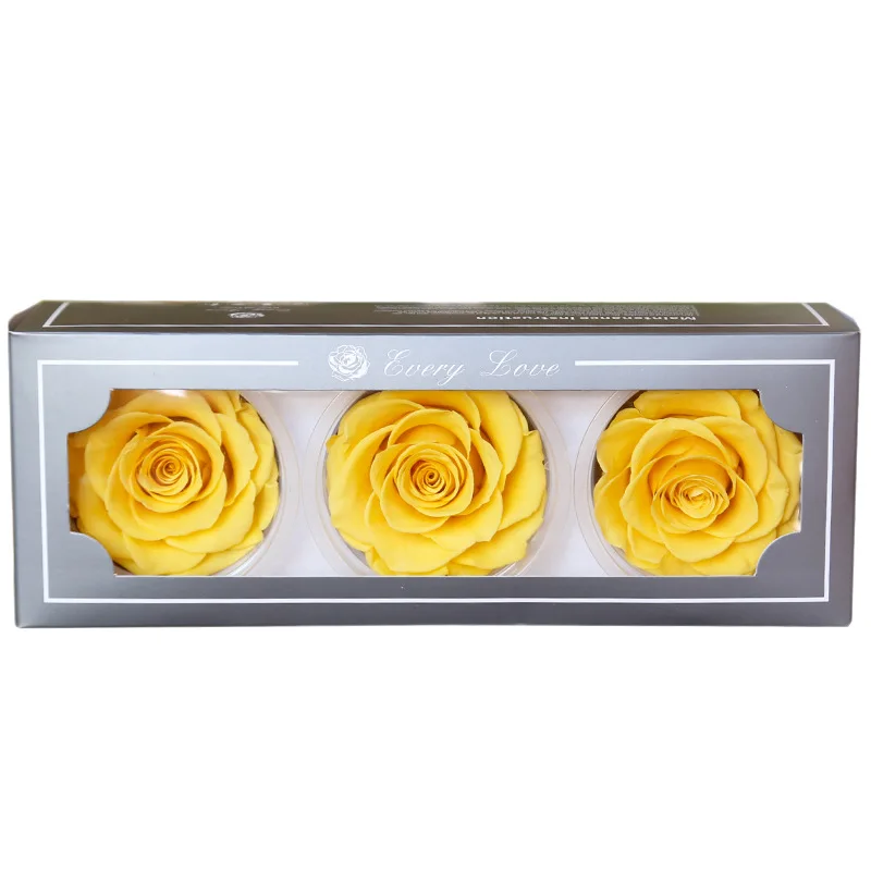 3KS/BOX 7-8 cm Konzervované Kvety Ruže Kvet Nesmrteľný Ruže Valentín Dar Večného Života, Sušené kvety Darček Veľkoobchodnej Úrovni A