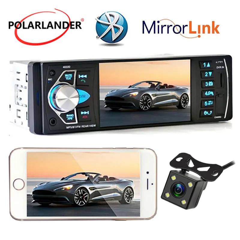 4.1 Palcový auto pásky Bluetooth Zrkadlo Odkaz Pre Android Telefónu MP5 Prehrávač, autorádio Autoradio FM/USB/SD/TF rádio kazetový prehrávač
