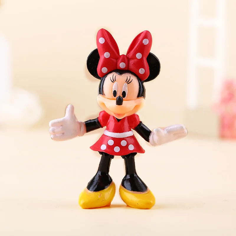 4 ks/veľa Disney Action & Hračka Čísla Roztomilý Mickey Minnie Komiksu, Anime DIY Mobilný Telefón Keychain Bábika Mini Dekorácie