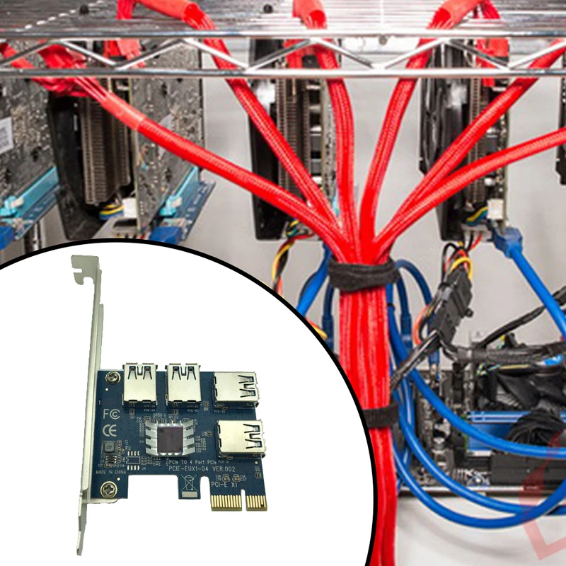 4 Sloty PCI-E 1 až 4 PCI Express 16X Slot Externej Časti Karty PCIe Adaptér Doska Port Násobiteľ Karty pre Bitcoin Mining Stroj