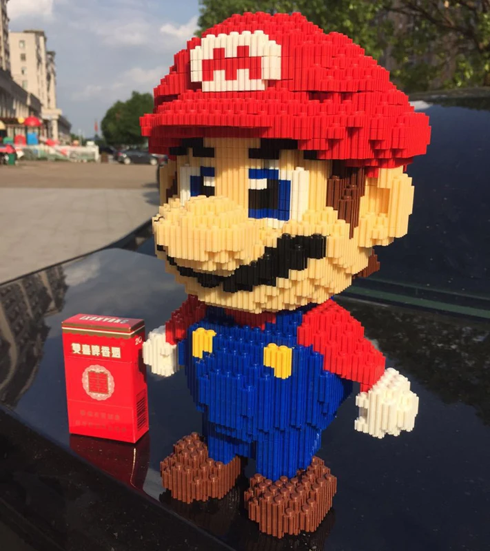 4500pcs Video Hry Super Mario Veľký Červený Obrázok 3D Model Mini Stavebné kamene, Tehly Hračka pre Deti, 28 cm vysoký č Box