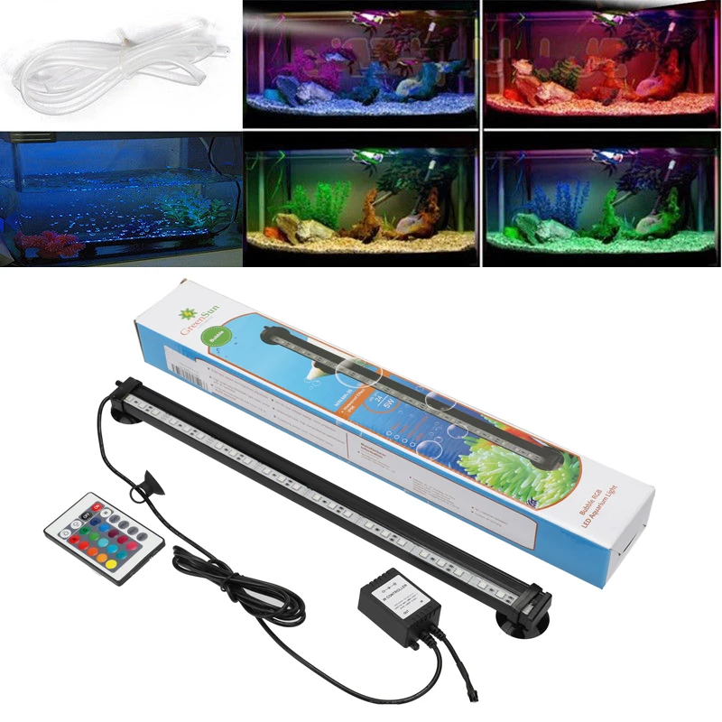 46 CM EU/US/AU/UK Nepremokavé RGB LED Akvarijné Svetlo akvárium Ponorné Bar Trubice Vodné vzduchová Bublina Lampa Aerobik Okysličenie