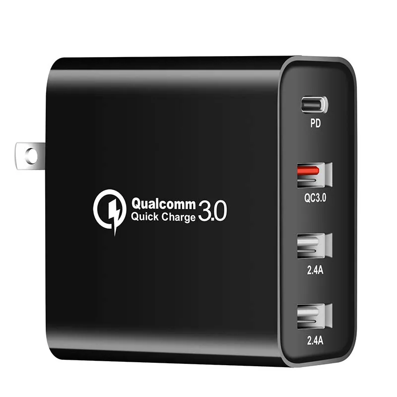 48W Rýchlo Nabíjačka Rýchle QC3.0 USB Nabíjačku 4 Výstupné Porty PD Nabíjačku Muilt Konektor Pre Iphone Xiao Huawei Cestovné Chager Zložiť
