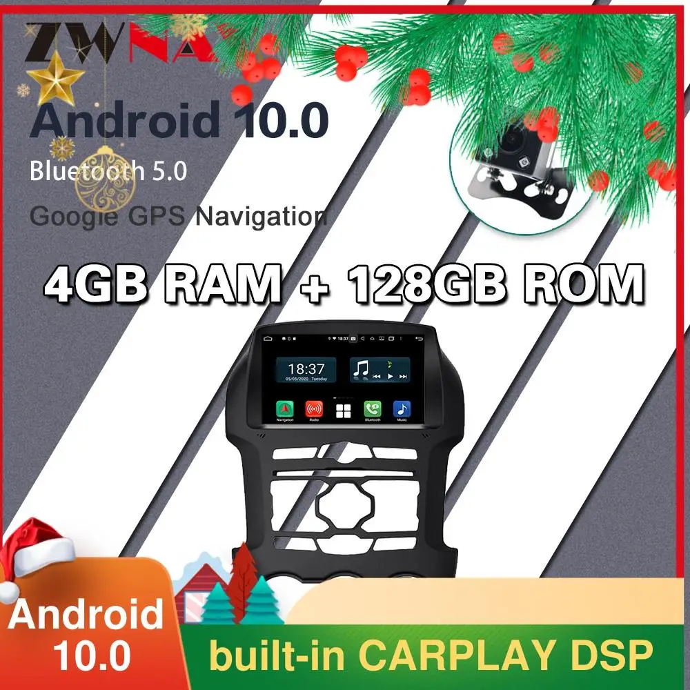 4G 128G 2din Android 10 autorádio Pre Ford Ranger F250 2011 2012-GPS Navigácie 2Din Autoradio IPS Displej Multimediálny Prehrávač