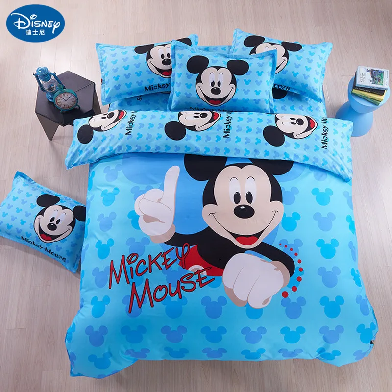 4Pcs červená Mickey mouse posteľná bielizeň Nastaviť bytový textil minnie mickey cartoon Deti, dospelých obliečky posteľ nastaviť dievča, chlapec baby Disney darček
