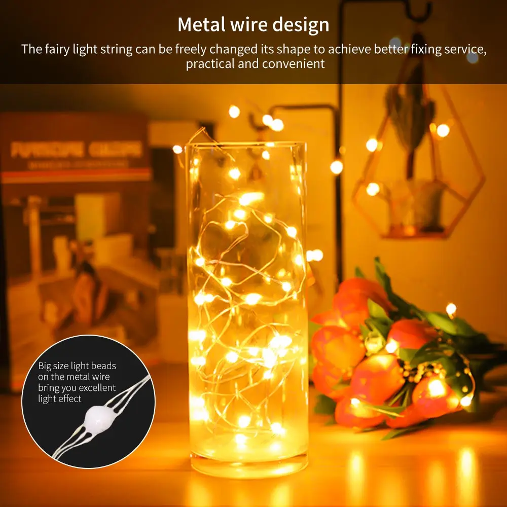5/10m LED Vonkajšie WIFI, Bluetooth, Diaľkové Ovládanie Svetla String Víla Garland pre Alexa / Domovská stránka Google Strany Vianoce Svadba Dekor
