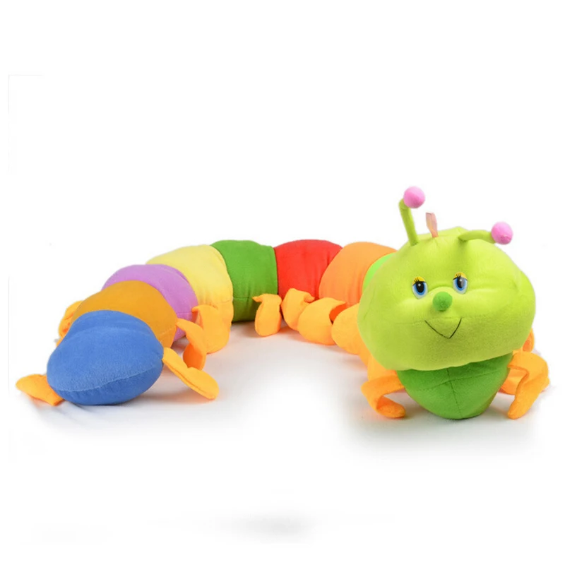50 cm Obľúbené Farebné Inchworm Krásne Mäkké Rozvojové Hračky pre Caterpillar podržte vankúš Hračky