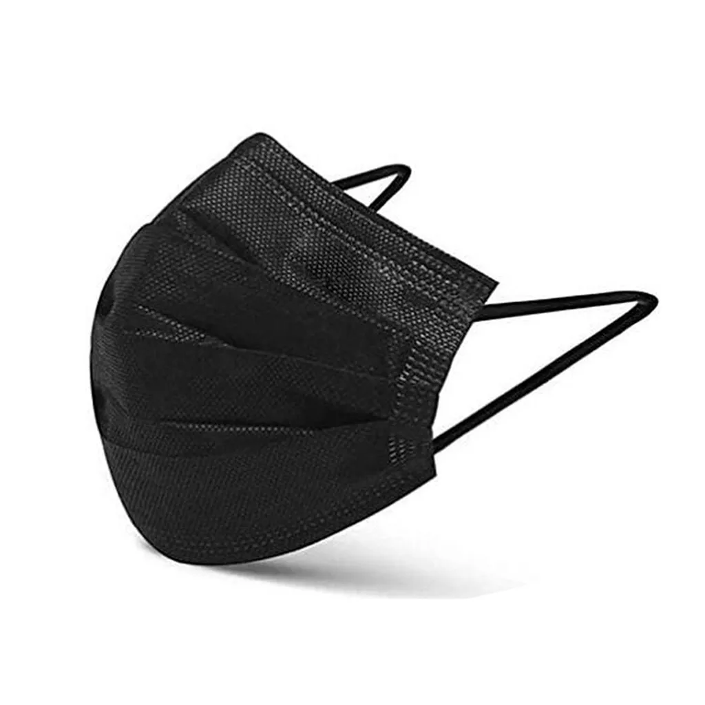 50PCS Masku na Tvár Black Disposable Non-tkané 3 Vrstvy Vrstva Filter Maska na Ústa s Elastické Earband Priedušná Dospelých Úst Maska