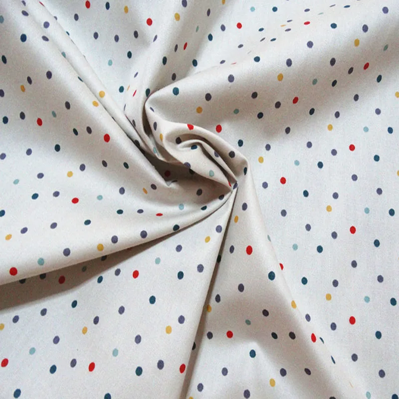 50x160cm Multi Color Polka Dot Potlačené Bavlnené Tkaniny Pre KUTILOV, šitie, Domáce Dekorácie, posteľná bielizeň satén