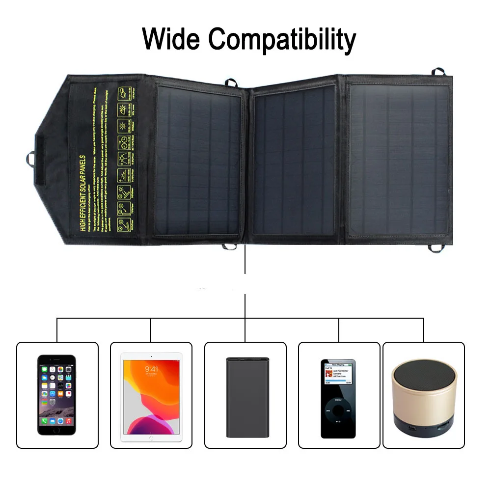 5v 18v skladací solárny panel 28w 21w 14w vonkajšie rýchlu nabíjačku prenosné USB solárny panel pre telefón power bank generátor