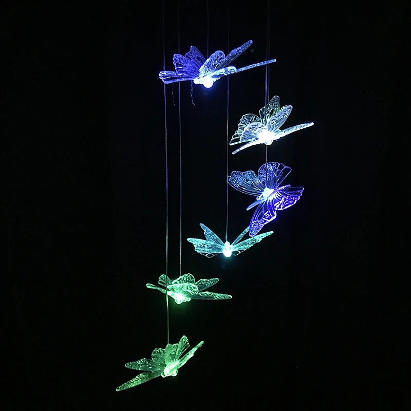 6 Štýlov Hučanie Vtákov LED Solárne Svetlo Romantický Windbell Svetlá Solárny Vietor Zvonkohry Svetlo String Lampy, Terasa Dvore Dekor