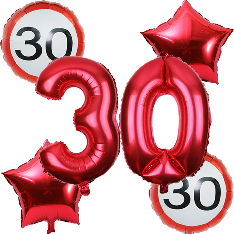 6pcs/set 32inch číslo 18 30 40 50 60-te Výročie Deň Balón globos cumpleanos infantiles narodeninovej party dekor adul balóny