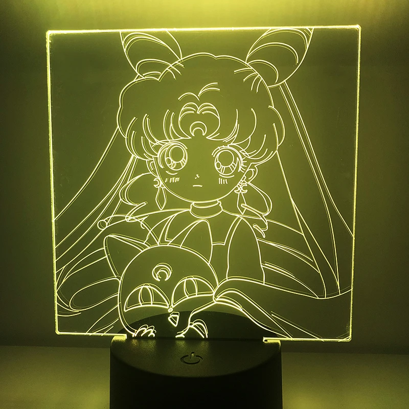 7 farieb Led Nočné Svetlo Anime Postavy, Sailor Moon pre Dievčatá Spálňa Decor Ľahký Dotyk Snímača Rgb Nočného Led stolná Lampa