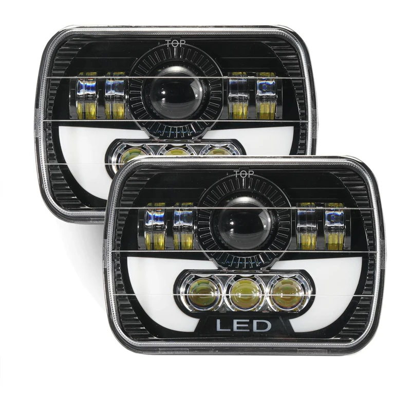 7X6 Auto LED Svetlomety 6500K 120W 10000LM Beží Svetlo Hi-Lo Lúč Anjel Oko Pre Jeep Wrangler YJ Cherokee XJ Off-Road Vozidlá