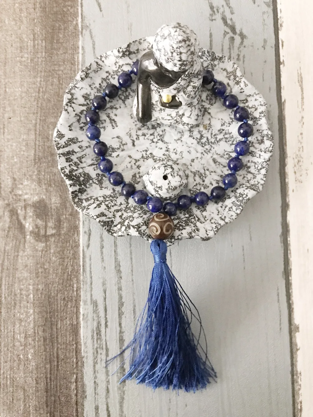 8 MM lapis lazuli Náramok, Ručne Viazané Malej Mini Rosaries Náramky Energie Modlitba Náramky Darček Pre Priateľa Bule Jogy Náramok