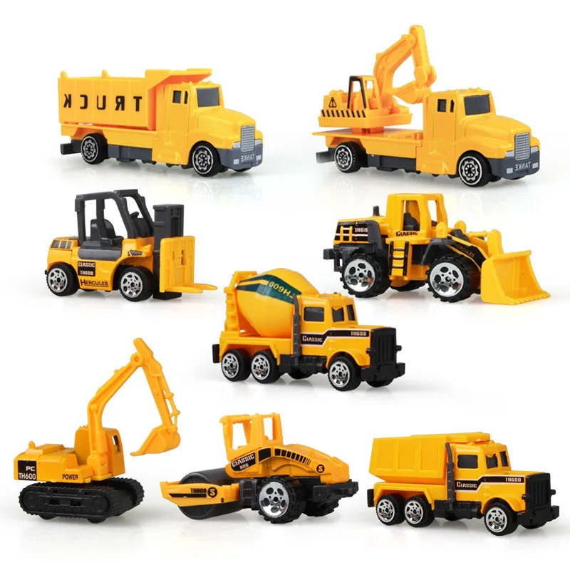 8pcs/set Mini Zliatiny Inžinierstva Auto, Traktor Hračka Dump Truck Klasický Model Vozidla Vzdelávacie Hračky pre Chlapcov Deti