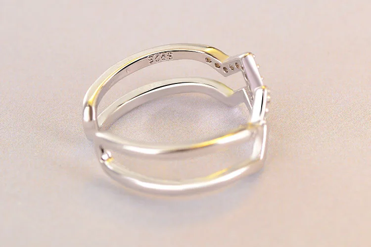 925 Sterling Silver Očarujúce Nepravidelný Vysoká Poľský Vlna Krúžky Rose Gold Otvoriť Prstene, Šperky Pre Ženy Strany Darčeky S-R513
