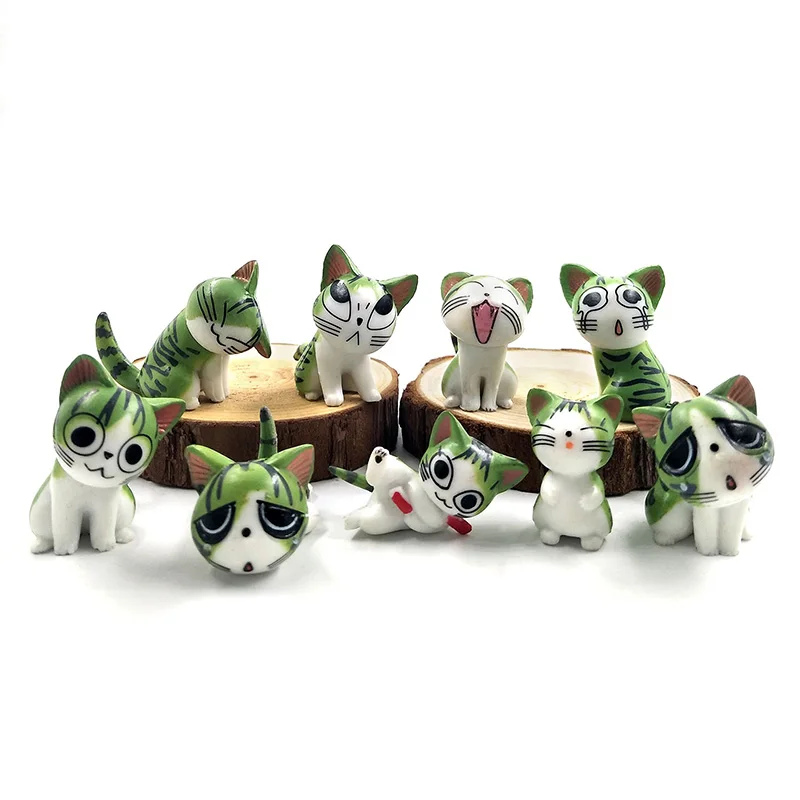 9pcs Japonsko Syr, Mačka Model Cartoon Figúrky Svadobné Bábika Miniatúry Krajiny Dieťa Dom Dekorácie Dievča hračka DIY príslušenstvo